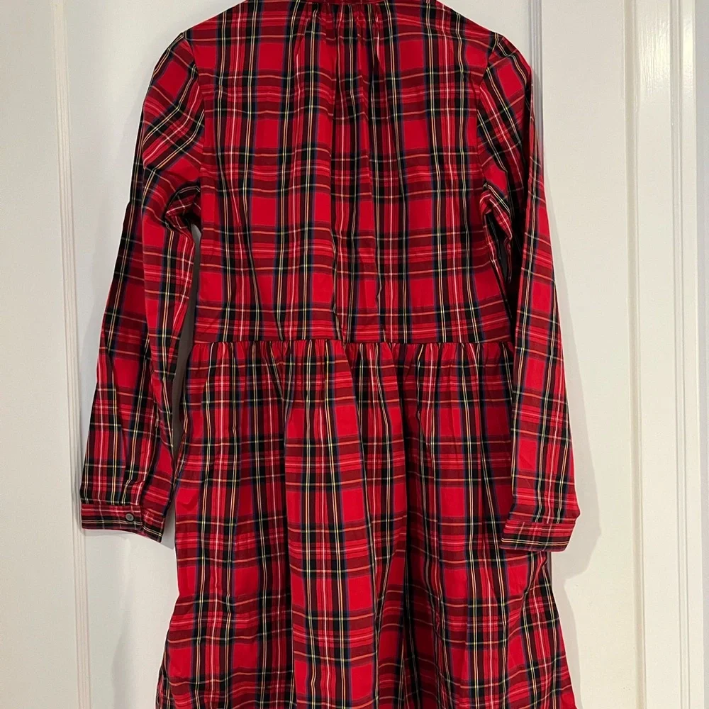 J.Crew Women’s Red Plaid Shirt Dress - Picture 2 of 7
